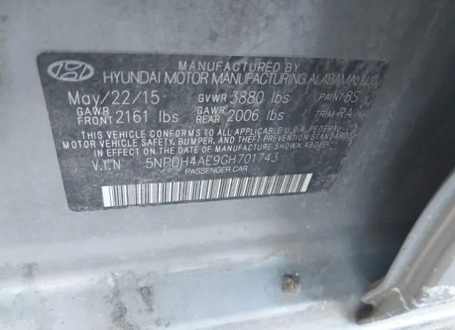 Photo 8 VIN: 5NPDH4AE9GH701743 - HYUNDAI ELANTRA 