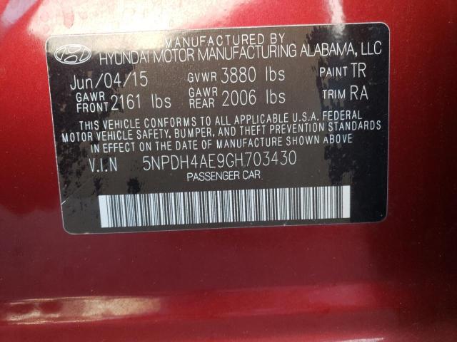 Photo 11 VIN: 5NPDH4AE9GH703430 - HYUNDAI ELANTRA SE 