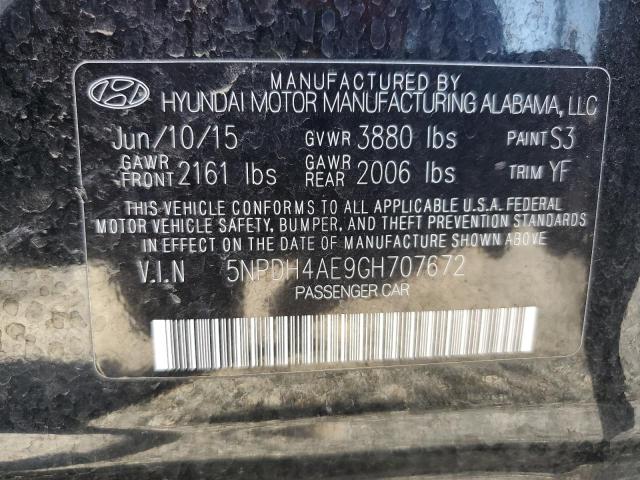 Photo 11 VIN: 5NPDH4AE9GH707672 - HYUNDAI ELANTRA SE 