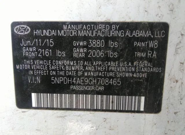 Photo 8 VIN: 5NPDH4AE9GH708465 - HYUNDAI ELANTRA 