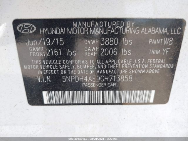 Photo 8 VIN: 5NPDH4AE9GH713858 - HYUNDAI ELANTRA 