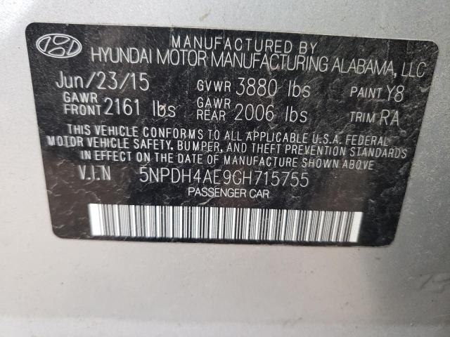 Photo 9 VIN: 5NPDH4AE9GH715755 - HYUNDAI ELANTRA SE 