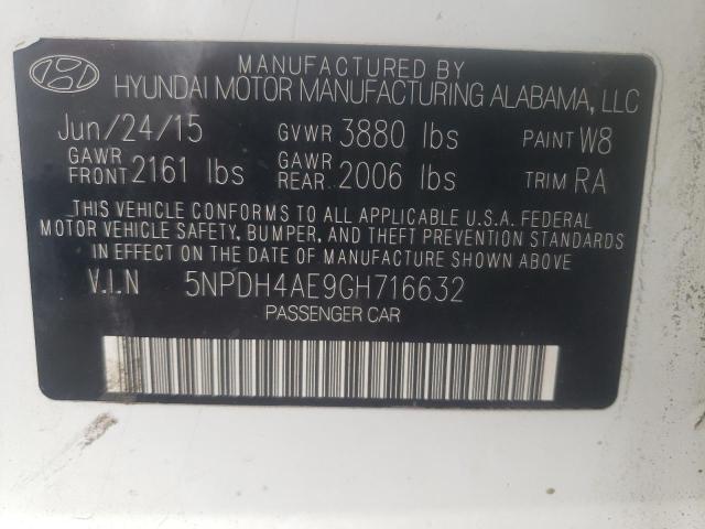 Photo 9 VIN: 5NPDH4AE9GH716632 - HYUNDAI ELANTRA SE 