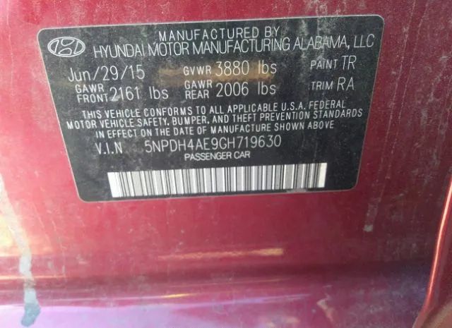 Photo 8 VIN: 5NPDH4AE9GH719630 - HYUNDAI ELANTRA 