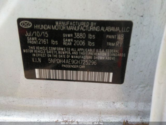 Photo 8 VIN: 5NPDH4AE9GH725296 - HYUNDAI ELANTRA 