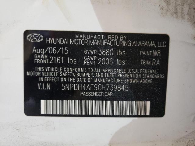 Photo 9 VIN: 5NPDH4AE9GH739845 - HYUNDAI ELANTRA SE 