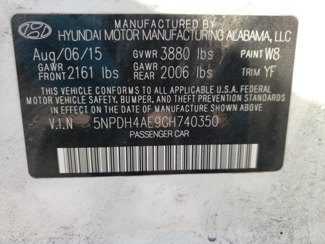 Photo 9 VIN: 5NPDH4AE9GH740350 - HYUNDAI ELANTRA SE 