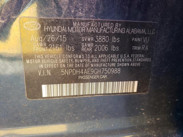 Photo 9 VIN: 5NPDH4AE9GH750988 - HYUNDAI ELANTRA SE 