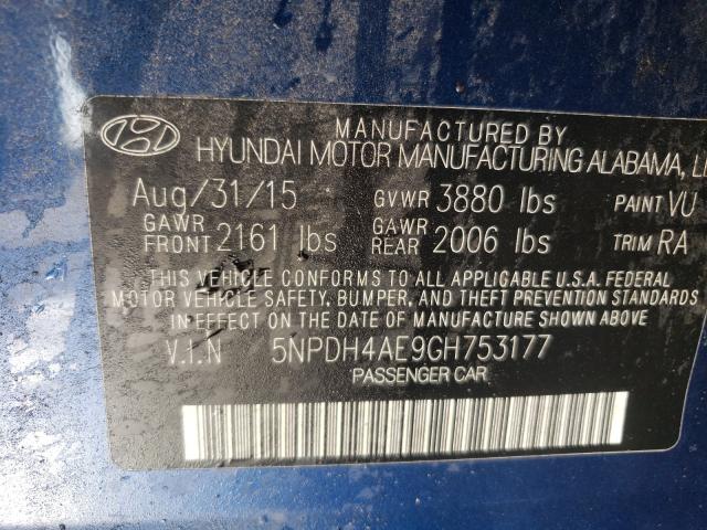 Photo 9 VIN: 5NPDH4AE9GH753177 - HYUNDAI ELANTRA 