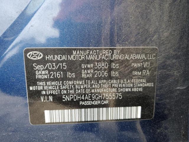 Photo 11 VIN: 5NPDH4AE9GH755575 - HYUNDAI ELANTRA SE 