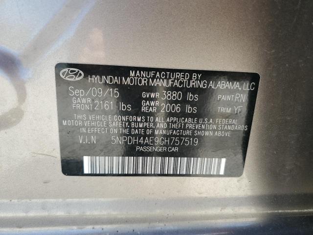 Photo 11 VIN: 5NPDH4AE9GH757519 - HYUNDAI ELANTRA SE 