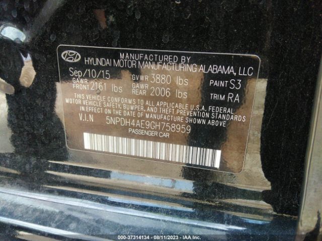 Photo 8 VIN: 5NPDH4AE9GH758959 - HYUNDAI ELANTRA 