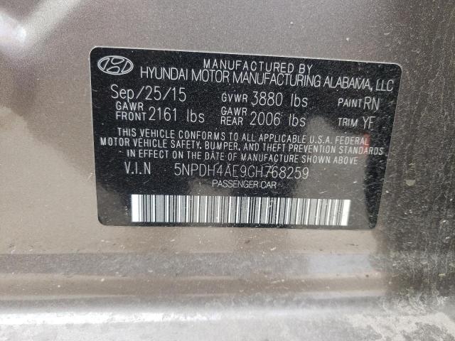 Photo 9 VIN: 5NPDH4AE9GH768259 - HYUNDAI ELANTRA SE 