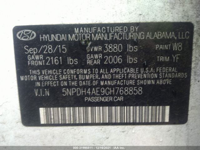 Photo 8 VIN: 5NPDH4AE9GH768858 - HYUNDAI ELANTRA 