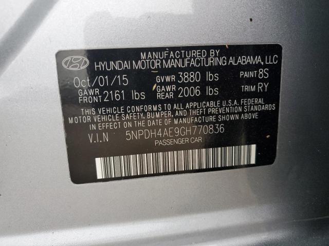 Photo 12 VIN: 5NPDH4AE9GH770836 - HYUNDAI ELANTRA SE 