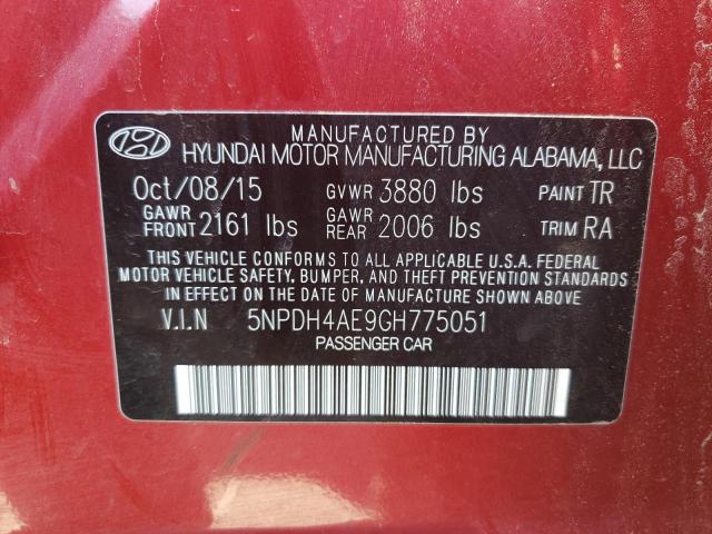 Photo 11 VIN: 5NPDH4AE9GH775051 - HYUNDAI ELANTRA SE 