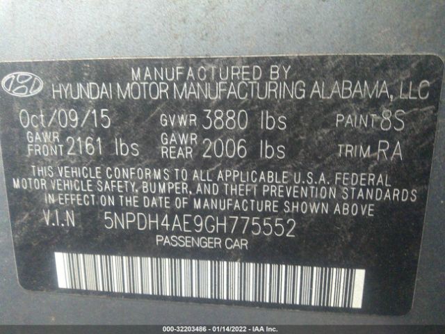 Photo 8 VIN: 5NPDH4AE9GH775552 - HYUNDAI ELANTRA 