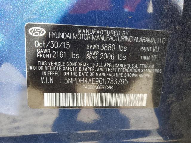 Photo 9 VIN: 5NPDH4AE9GH783795 - HYUNDAI ELANTRA SE 