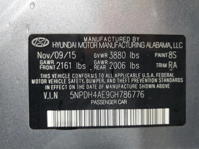 Photo 12 VIN: 5NPDH4AE9GH786776 - HYUNDAI ELANTRA 