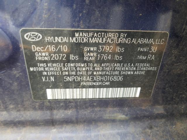 Photo 9 VIN: 5NPDH4AEXBH016806 - HYUNDAI ELANTRA GL 