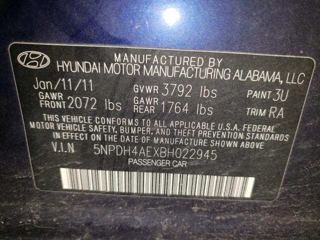 Photo 9 VIN: 5NPDH4AEXBH022945 - HYUNDAI ELANTRA 