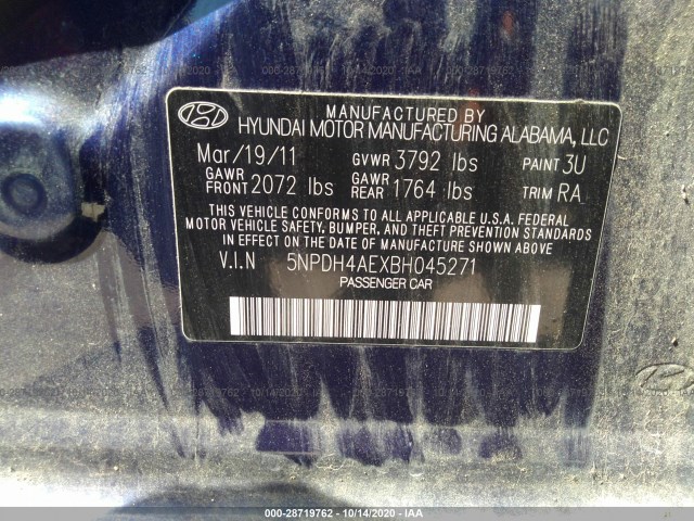 Photo 8 VIN: 5NPDH4AEXBH045271 - HYUNDAI ELANTRA 