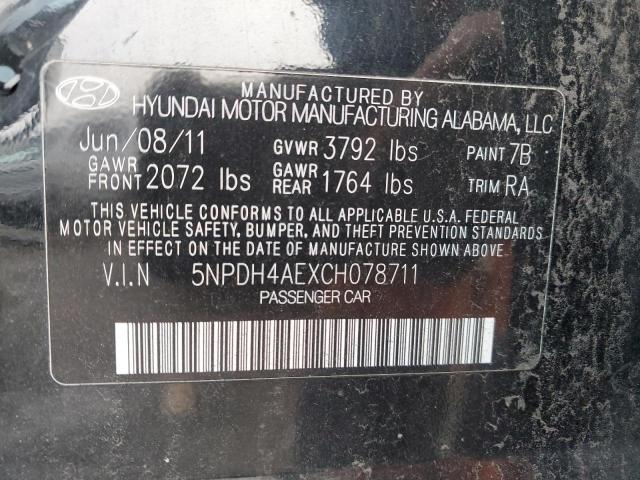 Photo 11 VIN: 5NPDH4AEXCH078711 - HYUNDAI ELANTRA 