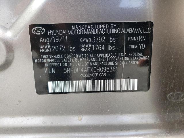 Photo 11 VIN: 5NPDH4AEXCH098361 - HYUNDAI ELANTRA GL 