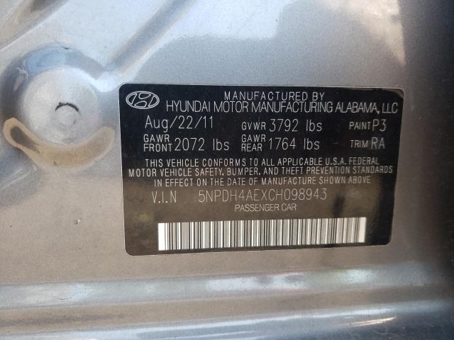 Photo 9 VIN: 5NPDH4AEXCH098943 - HYUNDAI ELANTRA GL 