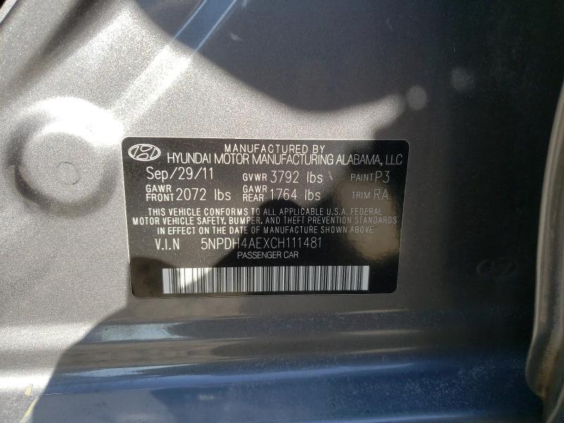 Photo 9 VIN: 5NPDH4AEXCH111481 - HYUNDAI ELANTRA GL 