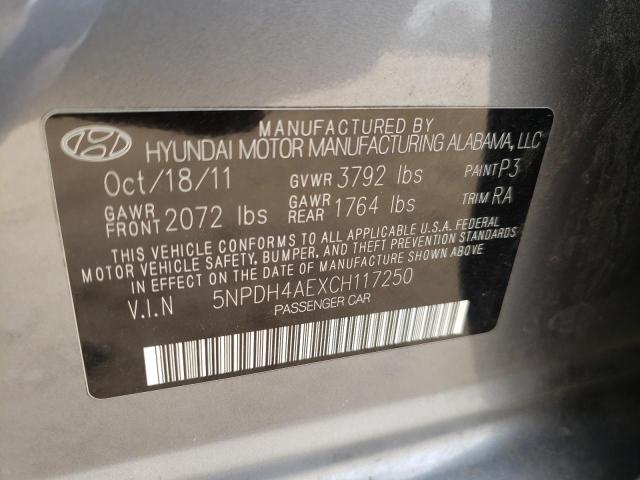 Photo 9 VIN: 5NPDH4AEXCH117250 - HYUNDAI ELANTRA GL 