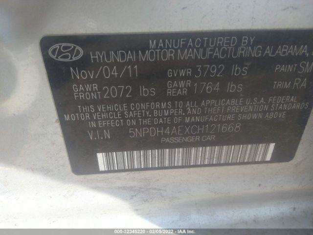 Photo 8 VIN: 5NPDH4AEXCH121668 - HYUNDAI ELANTRA 