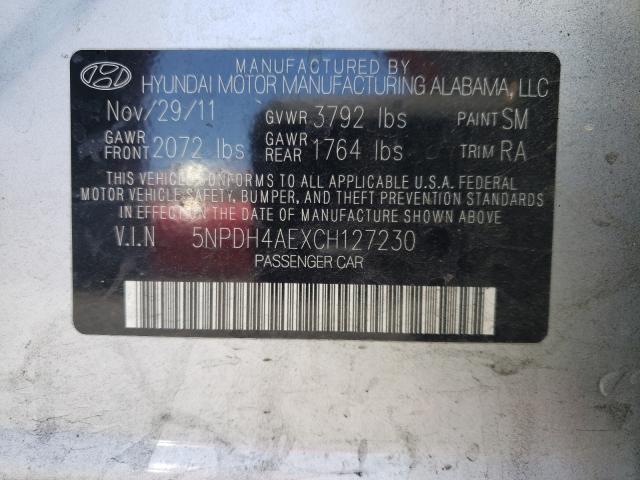 Photo 9 VIN: 5NPDH4AEXCH127230 - HYUNDAI ELANTRA GL 