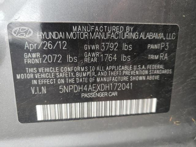 Photo 9 VIN: 5NPDH4AEXDH172041 - HYUNDAI ELANTRA 