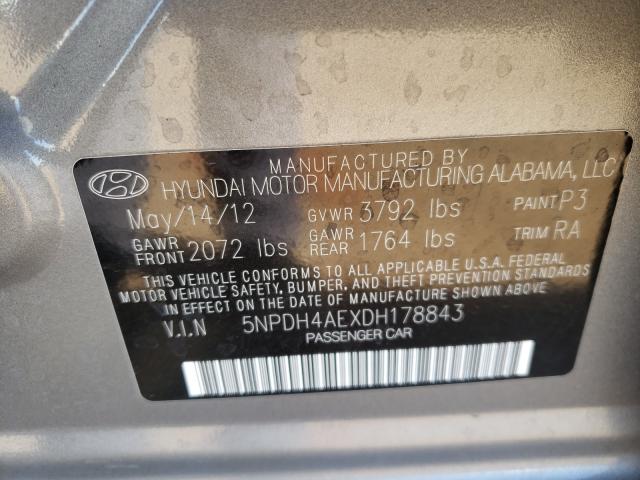 Photo 9 VIN: 5NPDH4AEXDH178843 - HYUNDAI ELANTRA GL 