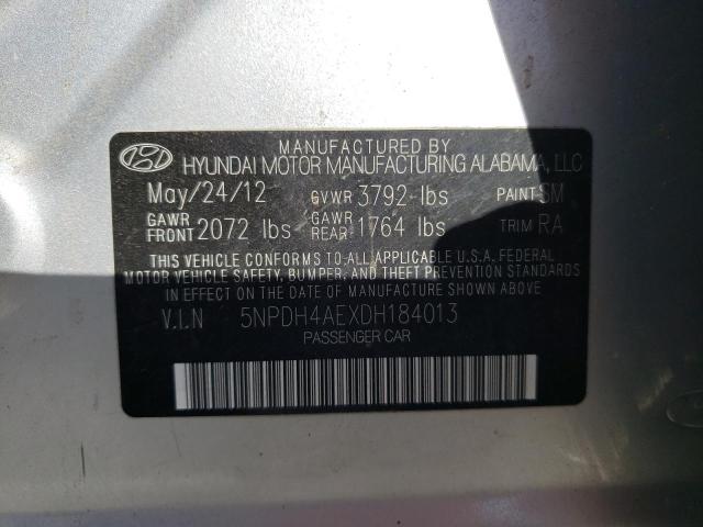 Photo 9 VIN: 5NPDH4AEXDH184013 - HYUNDAI ELANTRA GL 