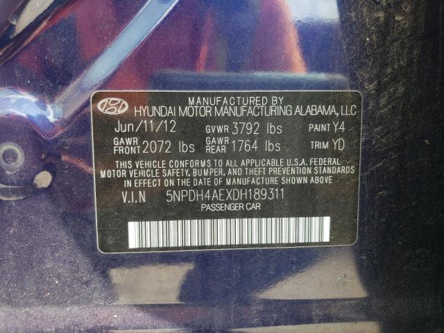 Photo 9 VIN: 5NPDH4AEXDH189311 - HYUNDAI ELANTRA GL 