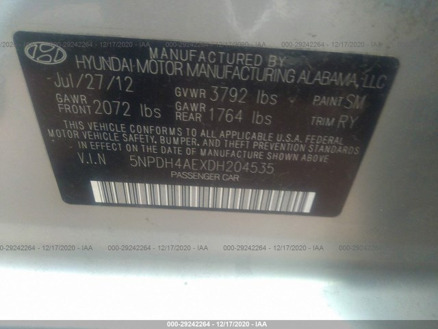 Photo 8 VIN: 5NPDH4AEXDH204535 - HYUNDAI ELANTRA 