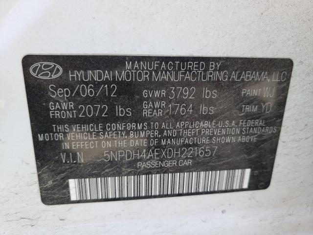 Photo 9 VIN: 5NPDH4AEXDH221657 - HYUNDAI ELANTRA GL 