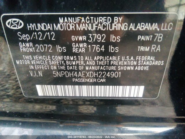 Photo 8 VIN: 5NPDH4AEXDH224901 - HYUNDAI ELANTRA 