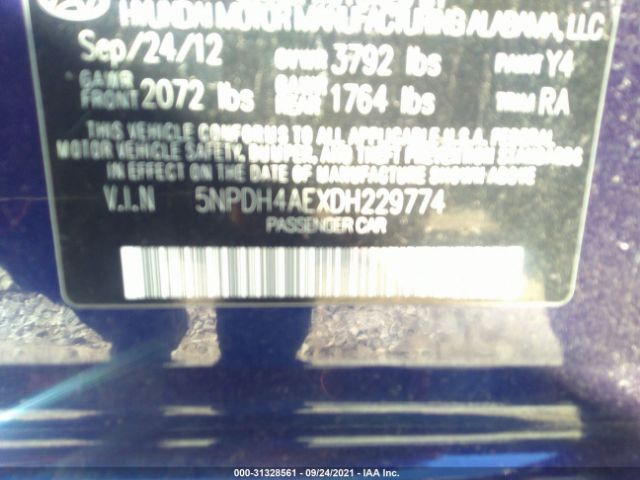 Photo 8 VIN: 5NPDH4AEXDH229774 - HYUNDAI ELANTRA 