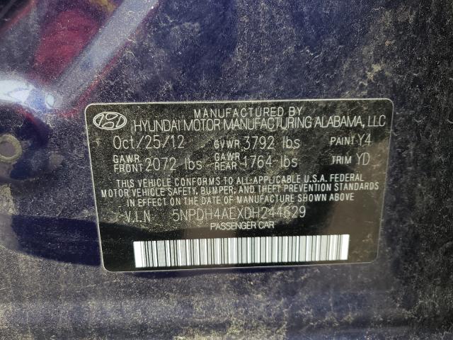 Photo 9 VIN: 5NPDH4AEXDH244629 - HYUNDAI ELANTRA GL 