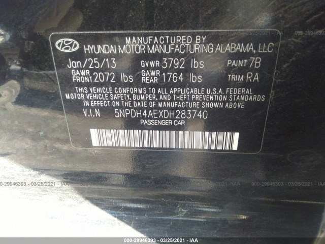 Photo 8 VIN: 5NPDH4AEXDH283740 - HYUNDAI ELANTRA 