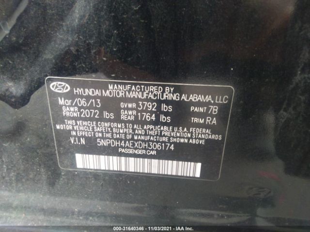 Photo 8 VIN: 5NPDH4AEXDH306174 - HYUNDAI ELANTRA 