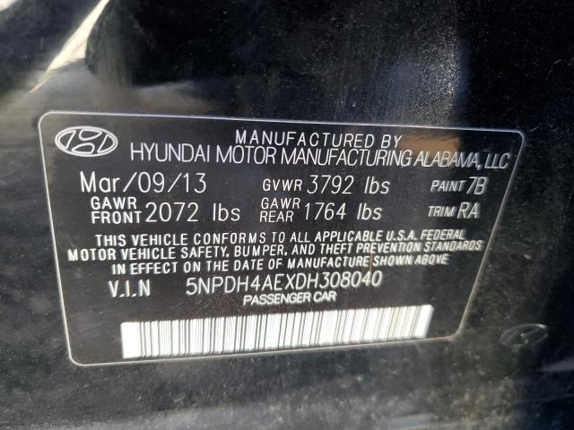 Photo 11 VIN: 5NPDH4AEXDH308040 - HYUNDAI ELANTRA GL 