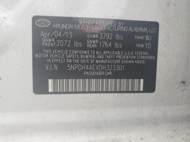 Photo 11 VIN: 5NPDH4AEXDH323301 - HYUNDAI ELANTRA GL 