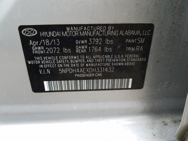 Photo 9 VIN: 5NPDH4AEXDH331432 - HYUNDAI ELANTRA GL 