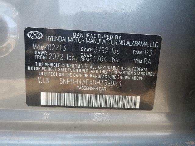 Photo 9 VIN: 5NPDH4AEXDH339983 - HYUNDAI ELANTRA GL 