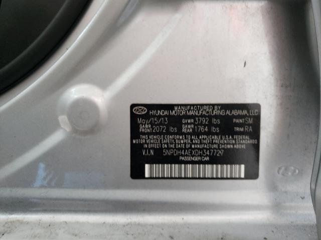 Photo 9 VIN: 5NPDH4AEXDH347727 - HYUNDAI ELANTRA GL 