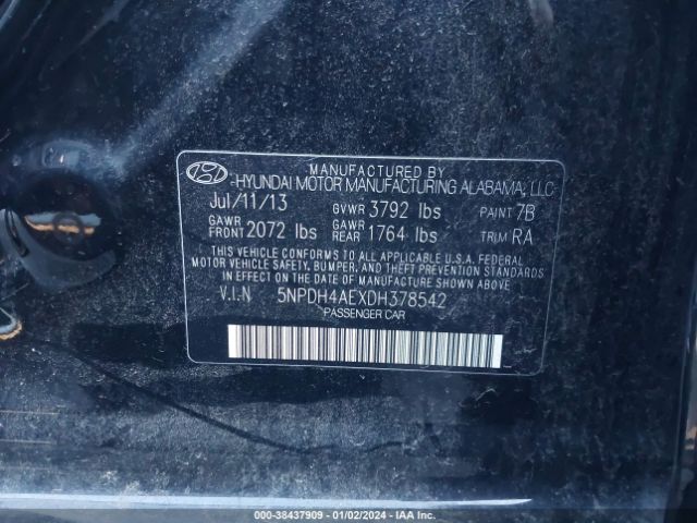 Photo 8 VIN: 5NPDH4AEXDH378542 - HYUNDAI ELANTRA 